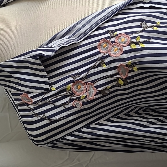 New Leaf Tops - Black & White striped blouse